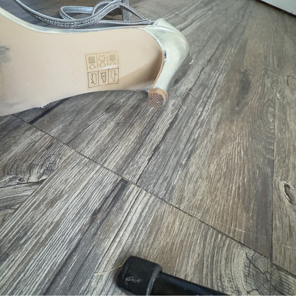 Silver Rhinestone Heeled Sandals - Picture 3 of 8